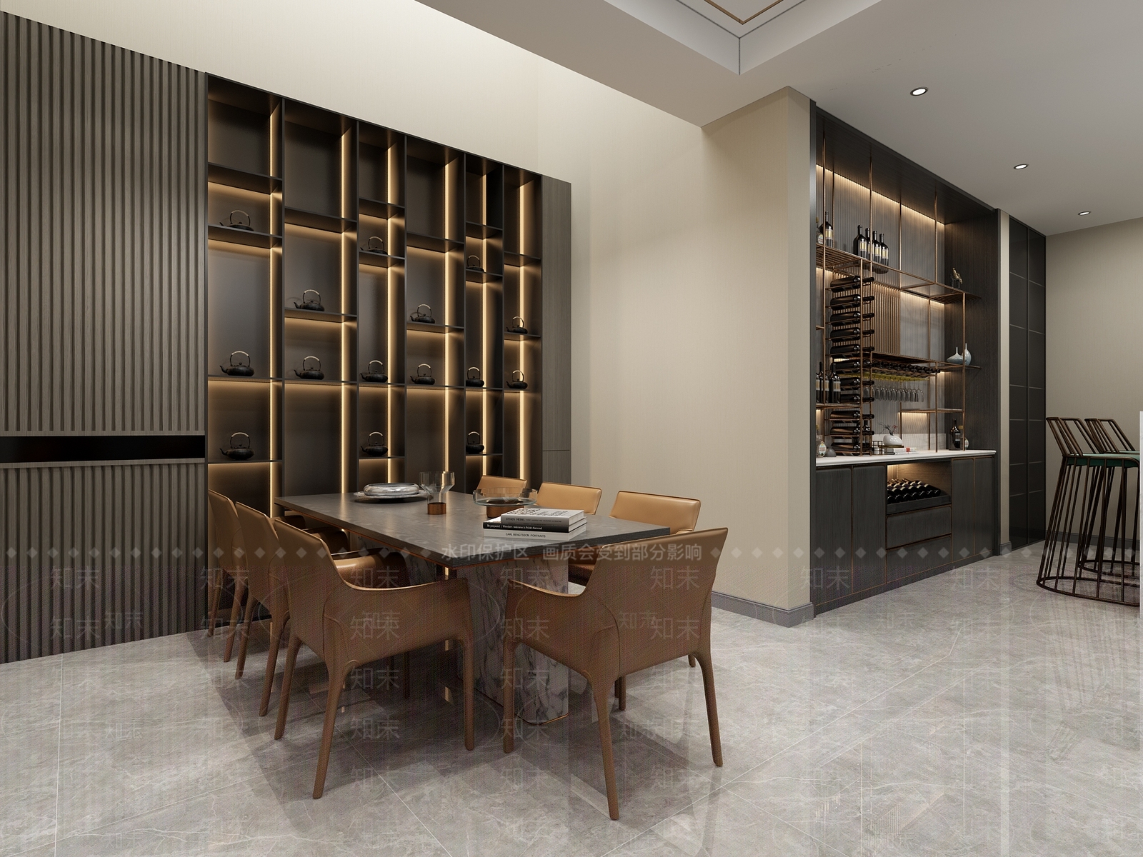 现代品酒室酒窖3D模型下载【ID:994103360】
