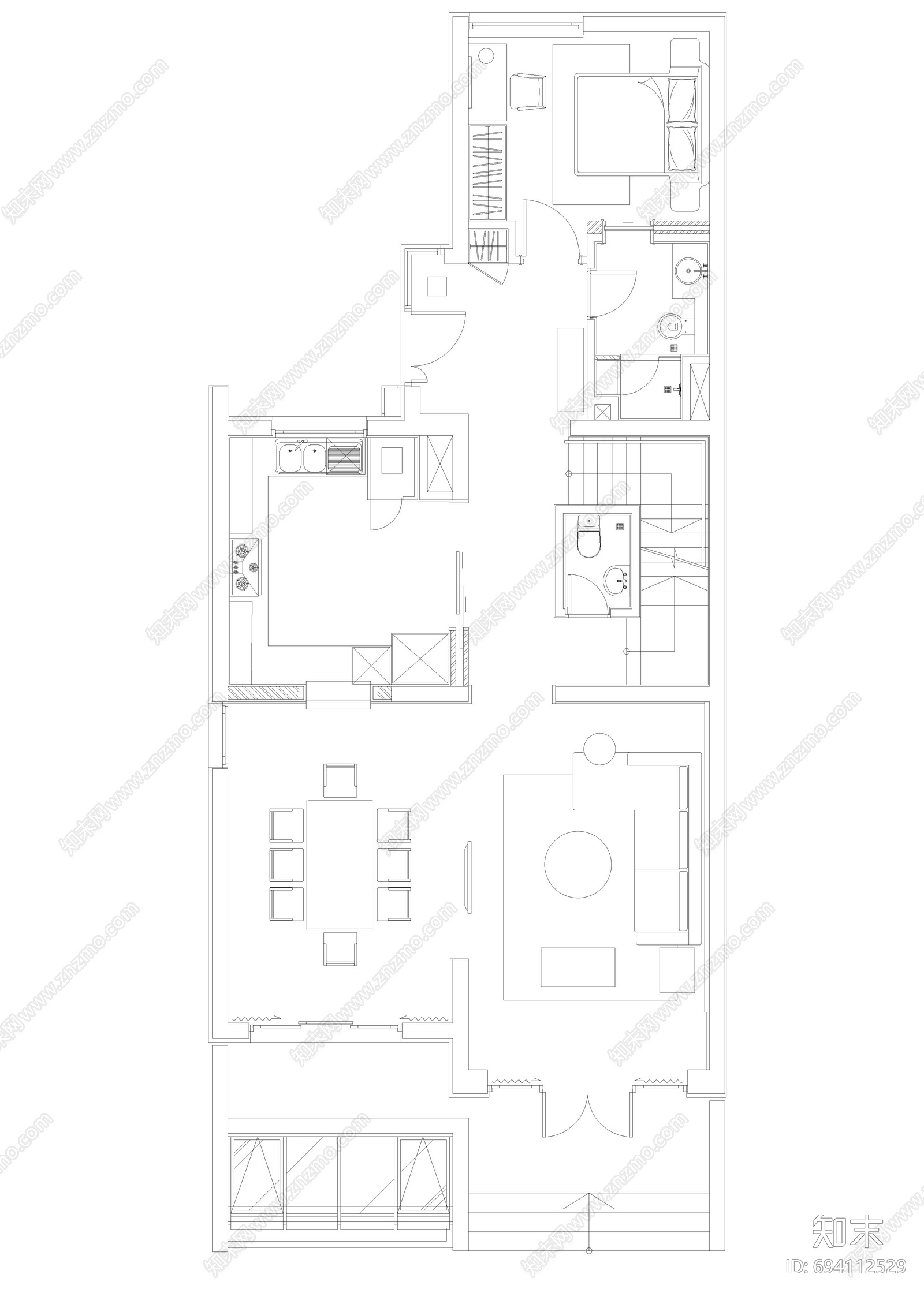 别墅施工图下载【ID:694112529】