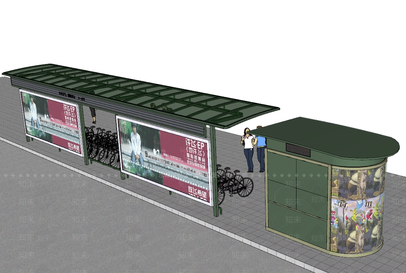 现代车站台SU模型下载【ID:594118046】