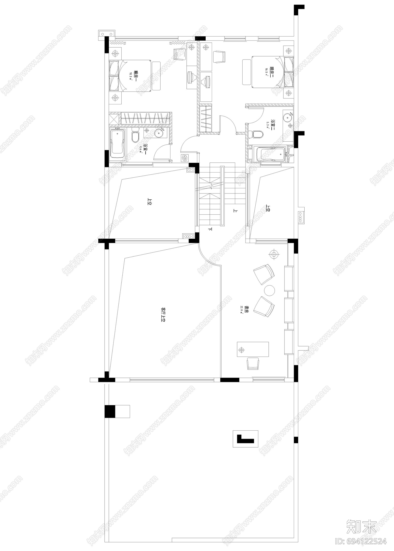 别墅cad施工图下载【ID:694122524】