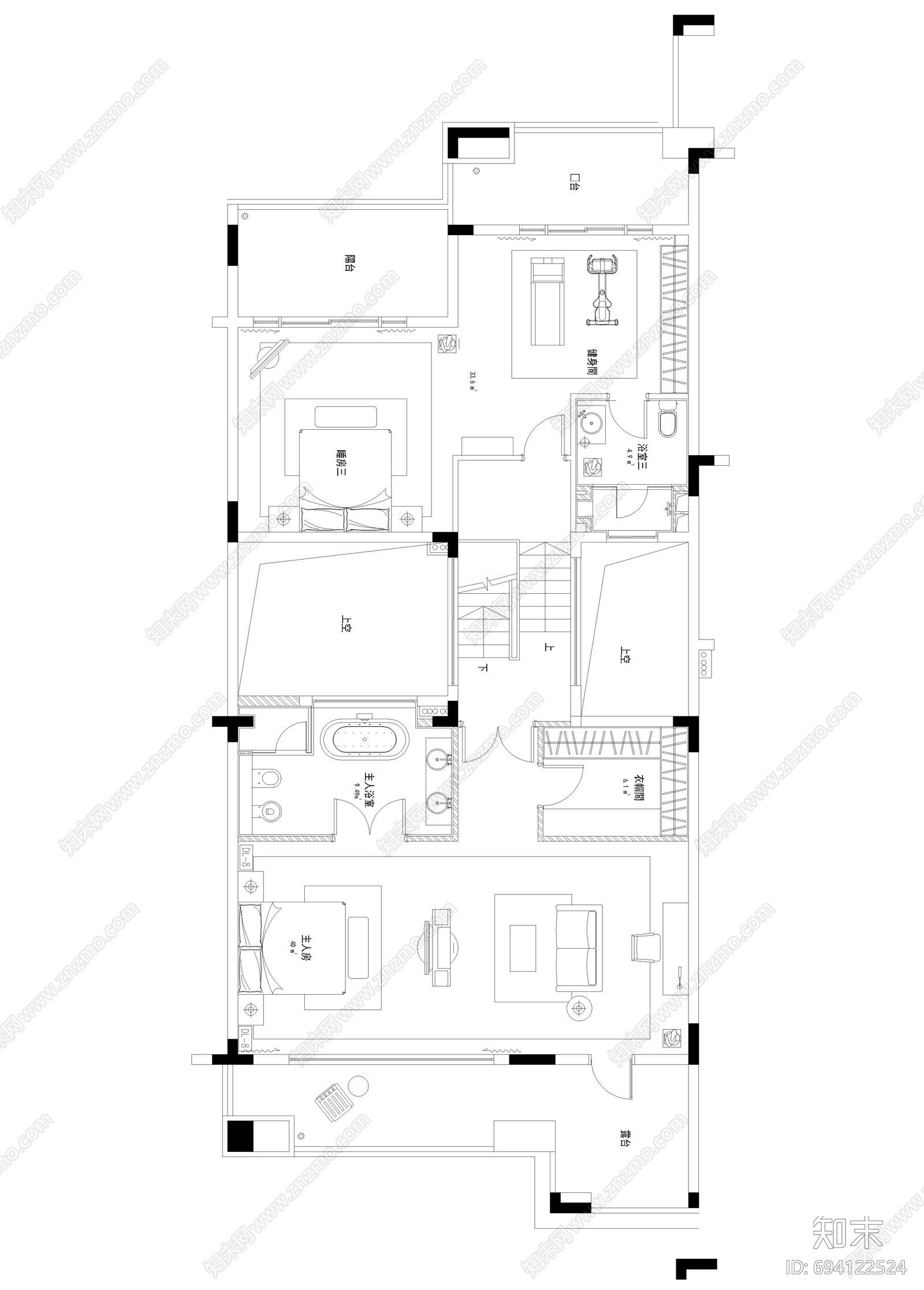 别墅cad施工图下载【ID:694122524】