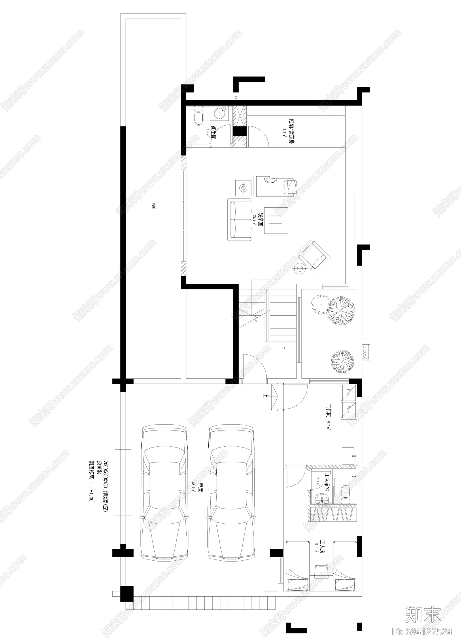 别墅cad施工图下载【ID:694122524】