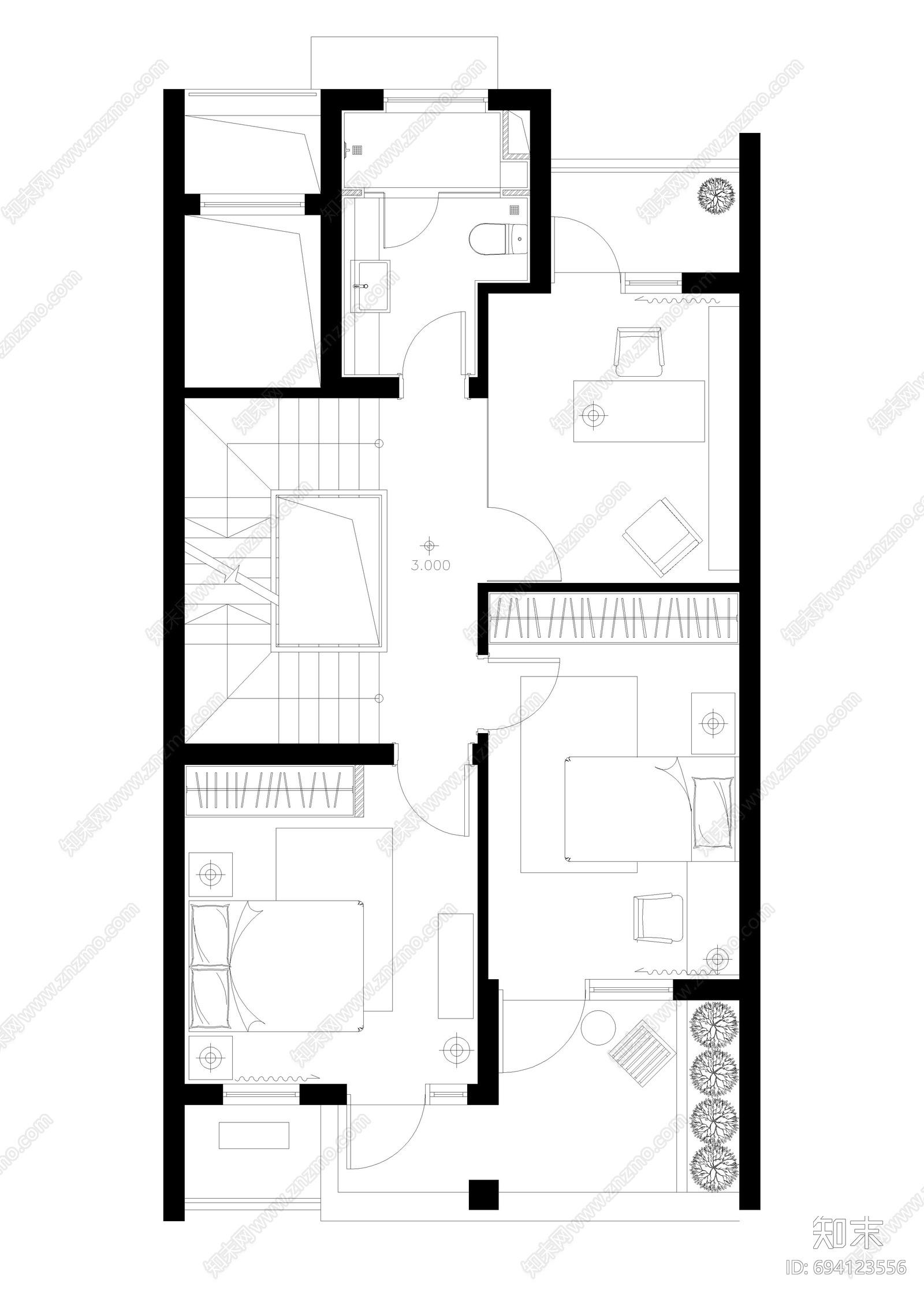 别墅cad施工图下载【ID:694123556】