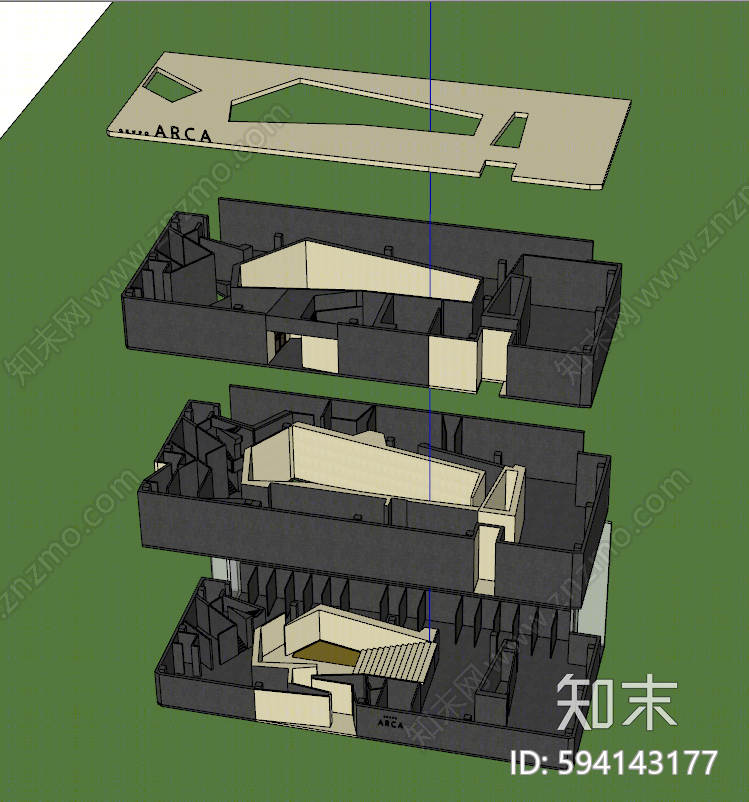 现代文化场馆SU模型下载【ID:594143177】