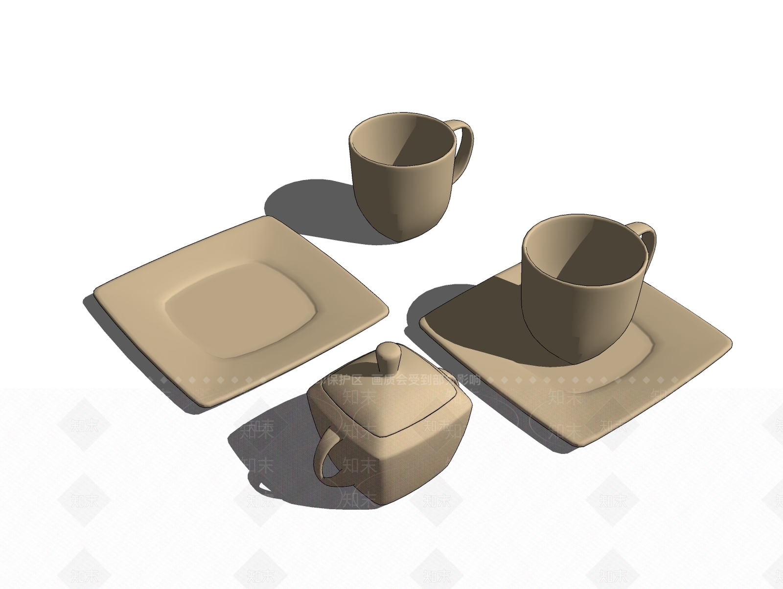 现代茶具SU模型下载【ID:794163866】