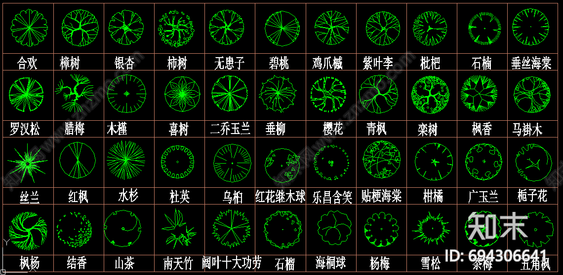 植物cad施工图下载【ID:694306641】