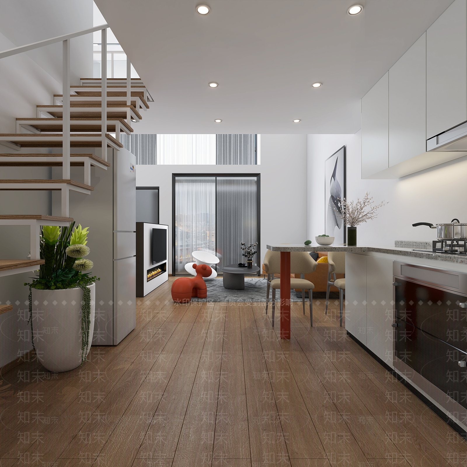 现代单身公寓3D模型下载【ID:994195740】
