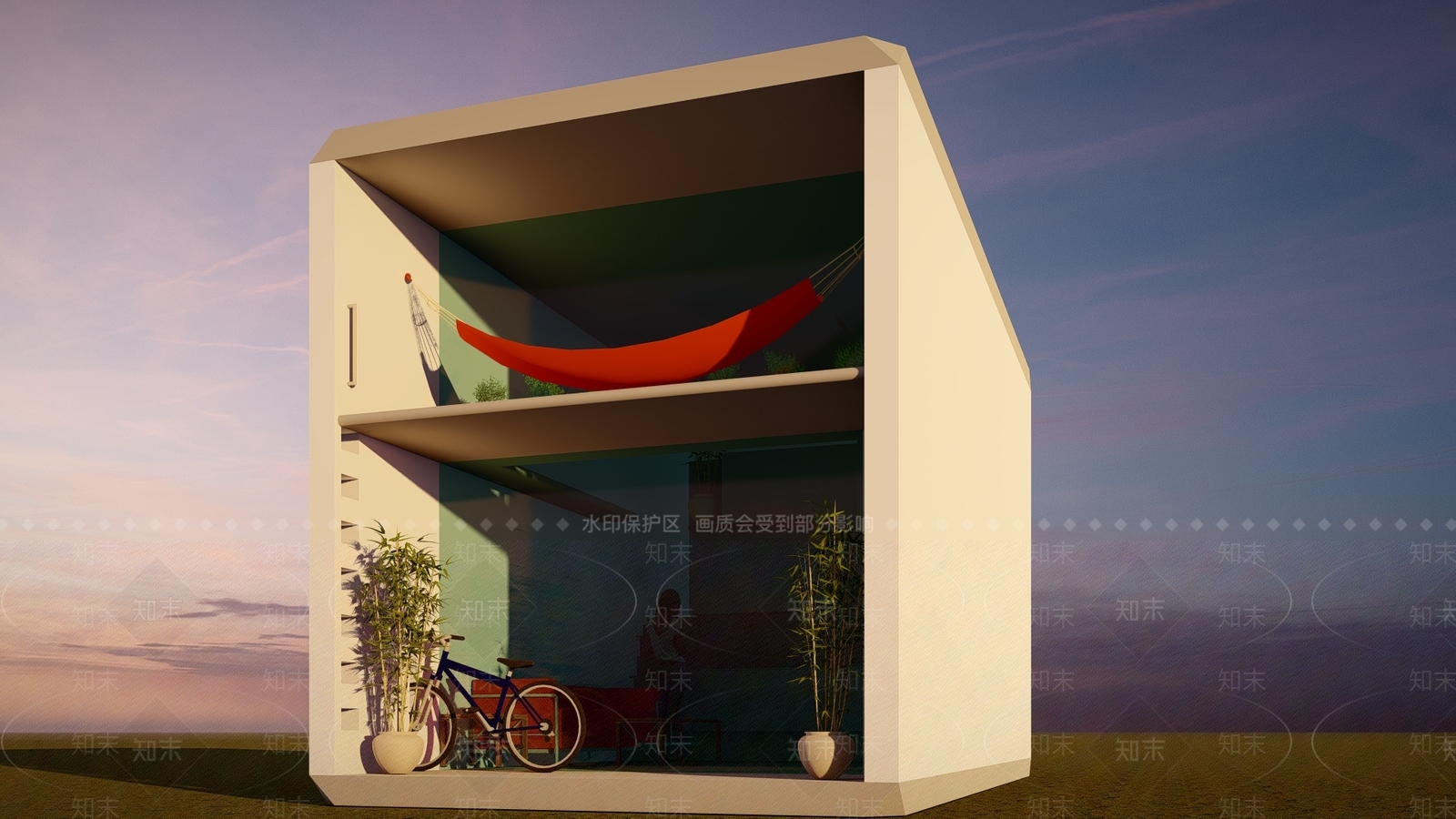 现代小型商业建筑SU模型下载【ID:194204054】