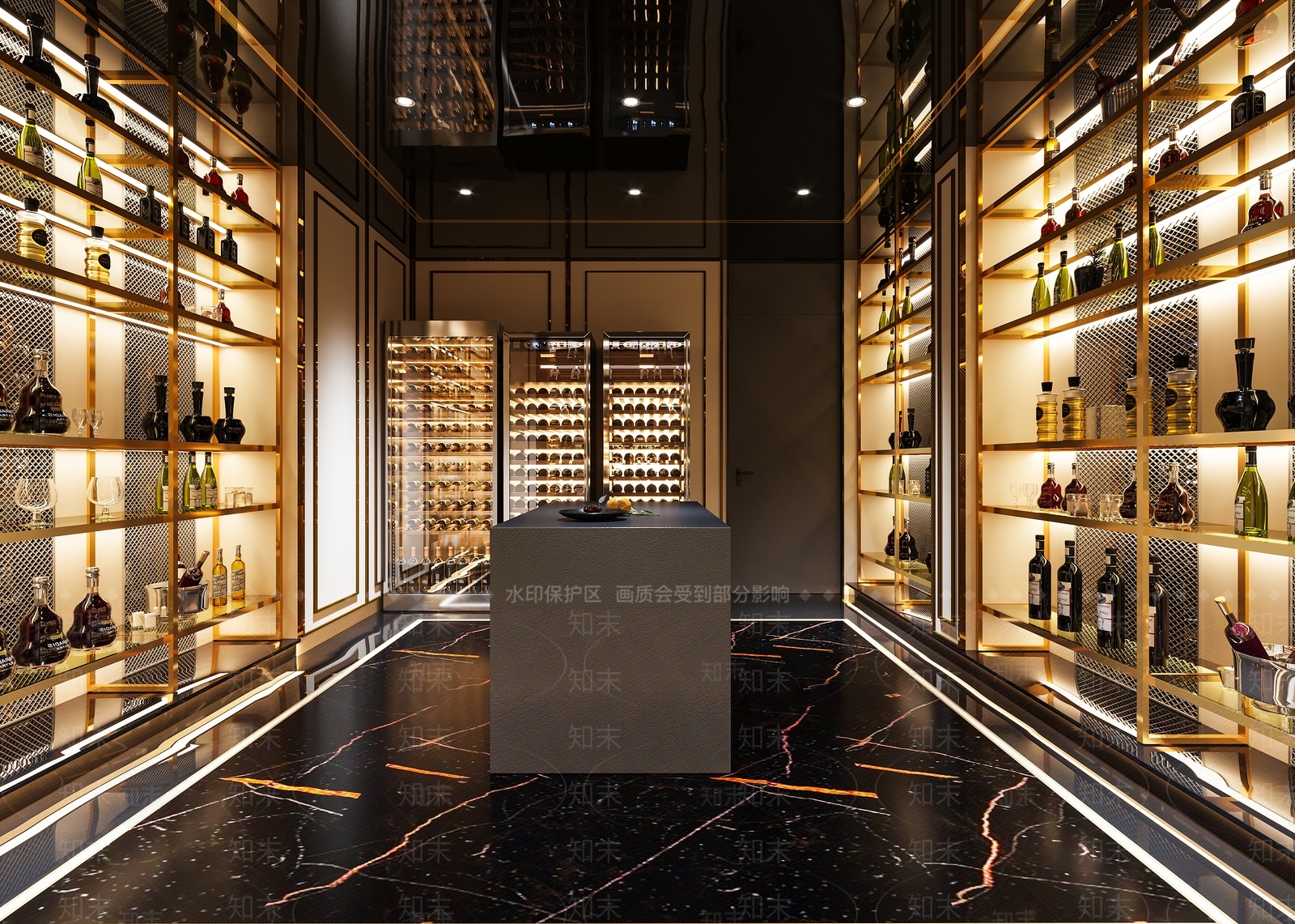 现代品酒室酒窖3D模型下载【ID:994208399】