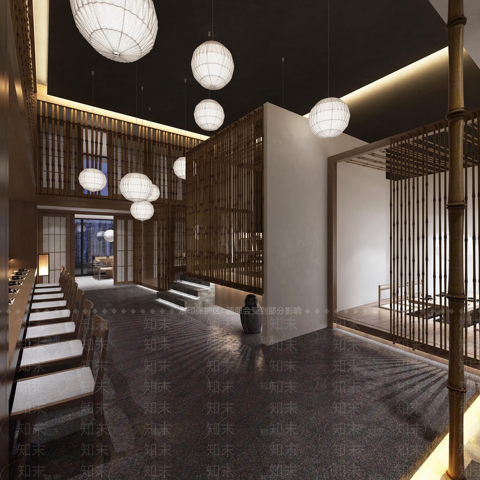 日式料理店SU模型下载【ID:794245870】