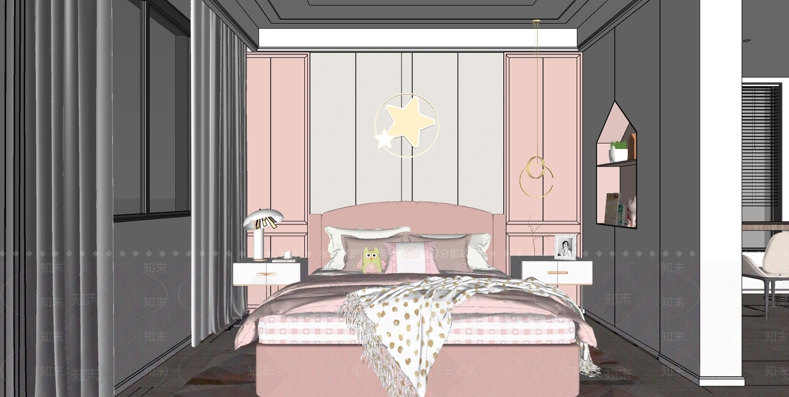 现代儿童房SU模型下载【ID:894253883】
