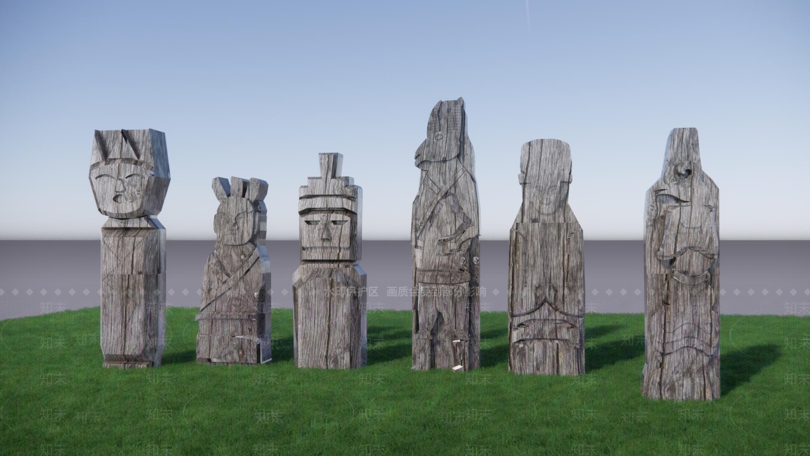 古代人物雕塑小品SU模型下载【ID:694258612】