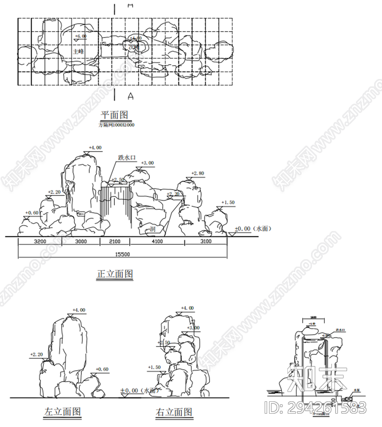 假山石头施工图下载【ID:294261583】