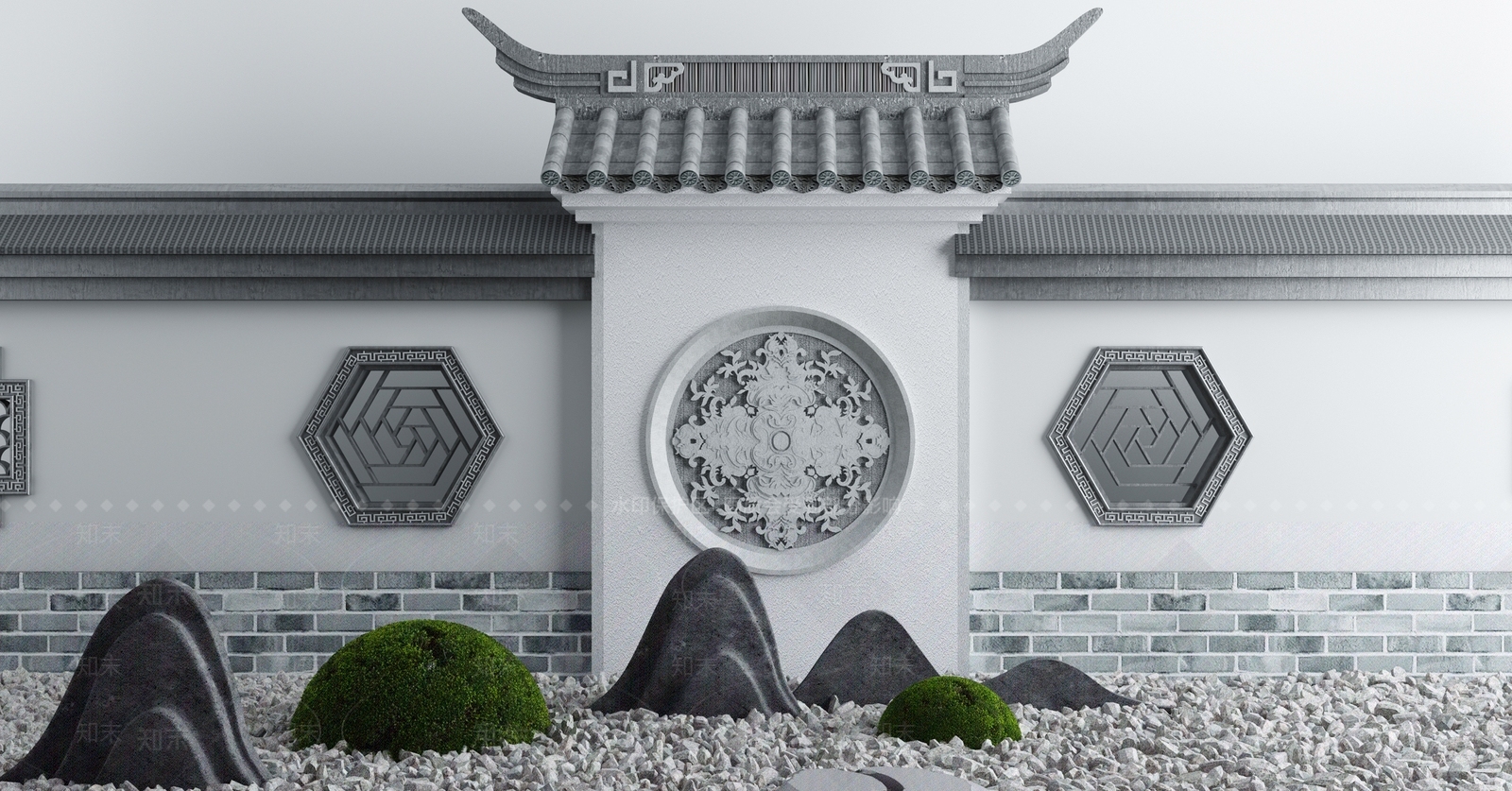 新中式牌楼牌坊3D模型下载【ID:994292292】