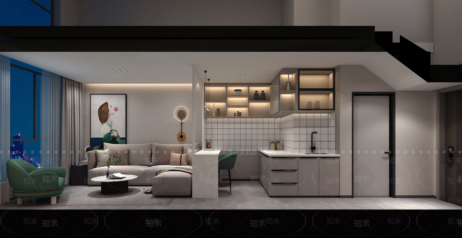 现代单身公寓3D模型下载【ID:994293760】