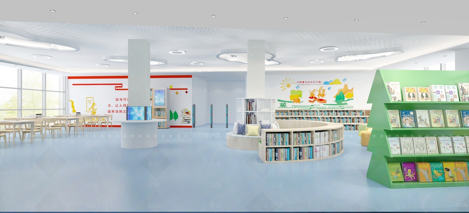 现代图书馆3D模型下载【ID:894298278】