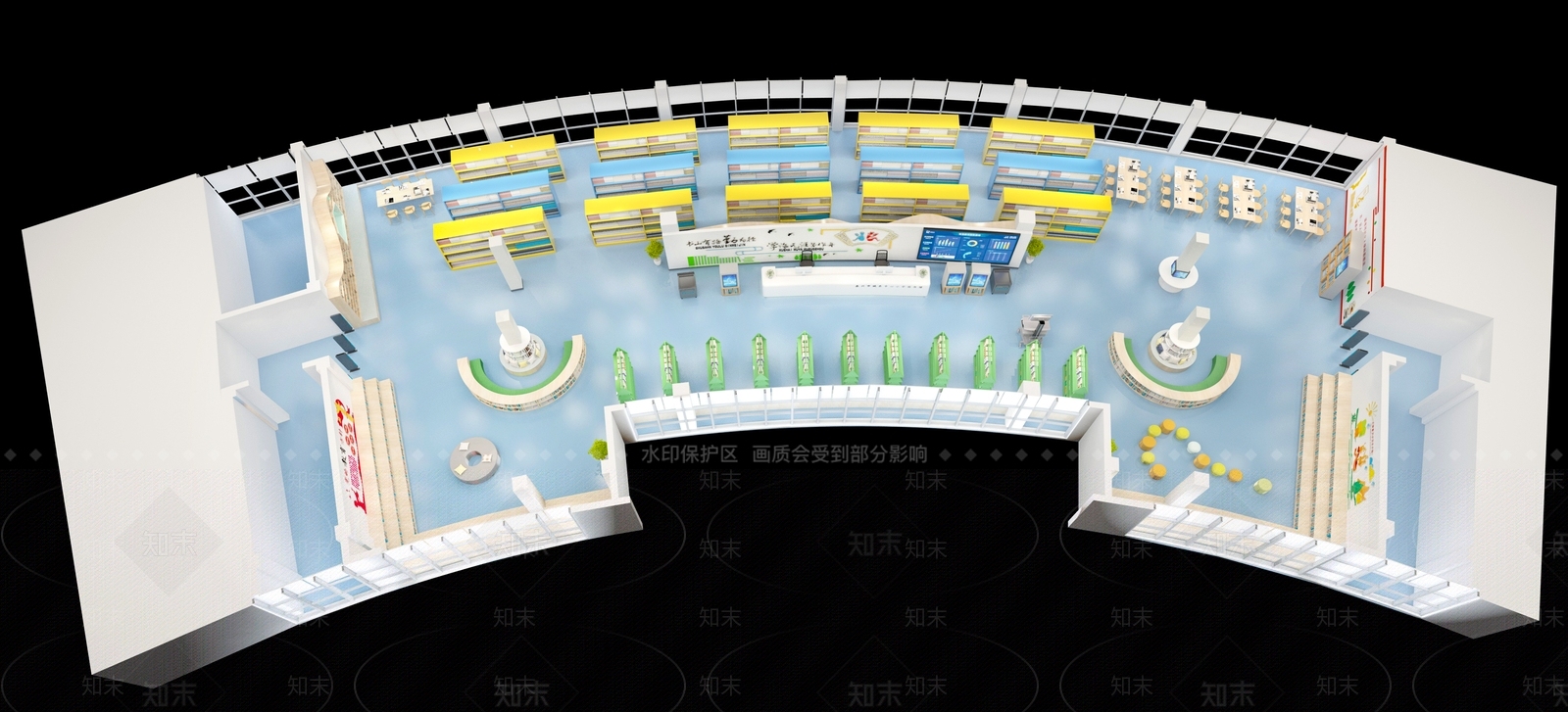 现代图书馆3D模型下载【ID:894298278】