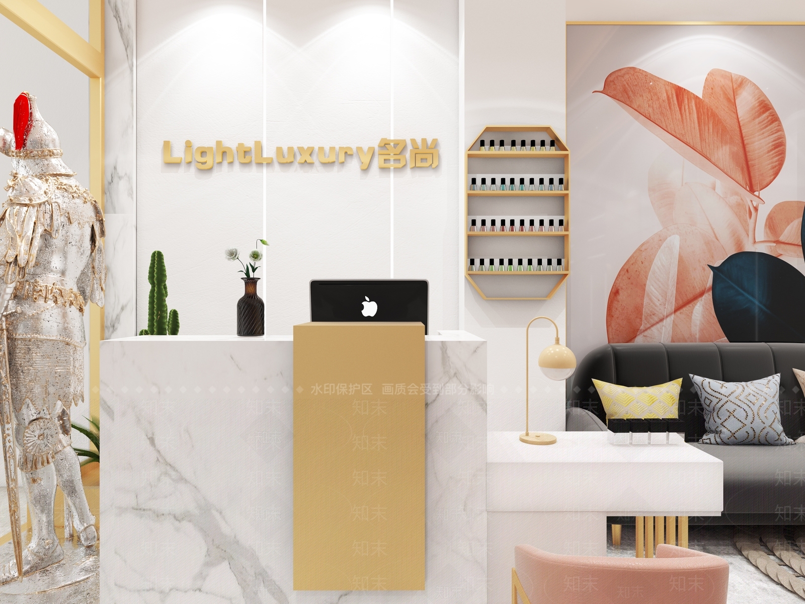 现代美发店3D模型下载【ID:394311443】
