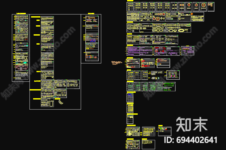 平面素材图块施工图下载【ID:694402641】