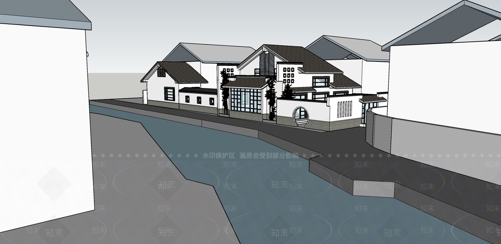 中式乡村民房SU模型下载【ID:194351014】