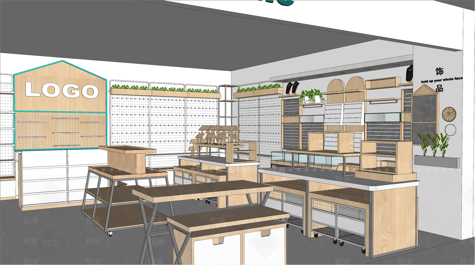 现代饰品展区SU模型下载【ID:194371080】