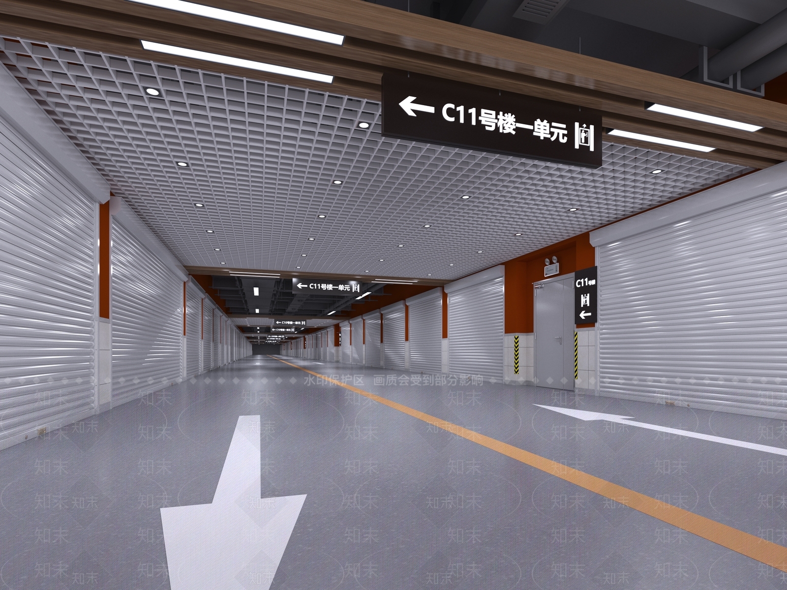 现代风格地下车库3D模型下载【ID:294377612】