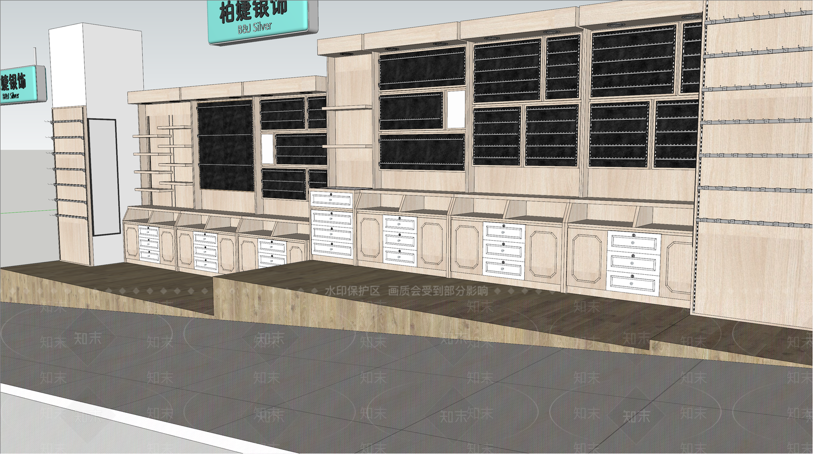 现代商场专柜SU模型下载【ID:994383142】
