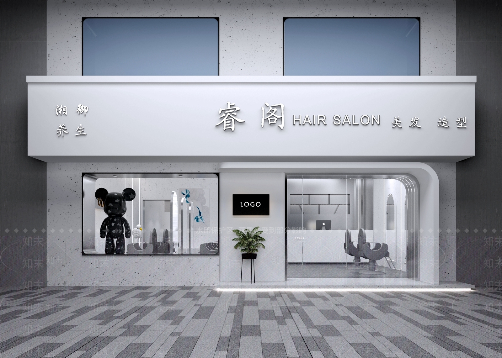现代美发店3D模型下载【ID:994390517】