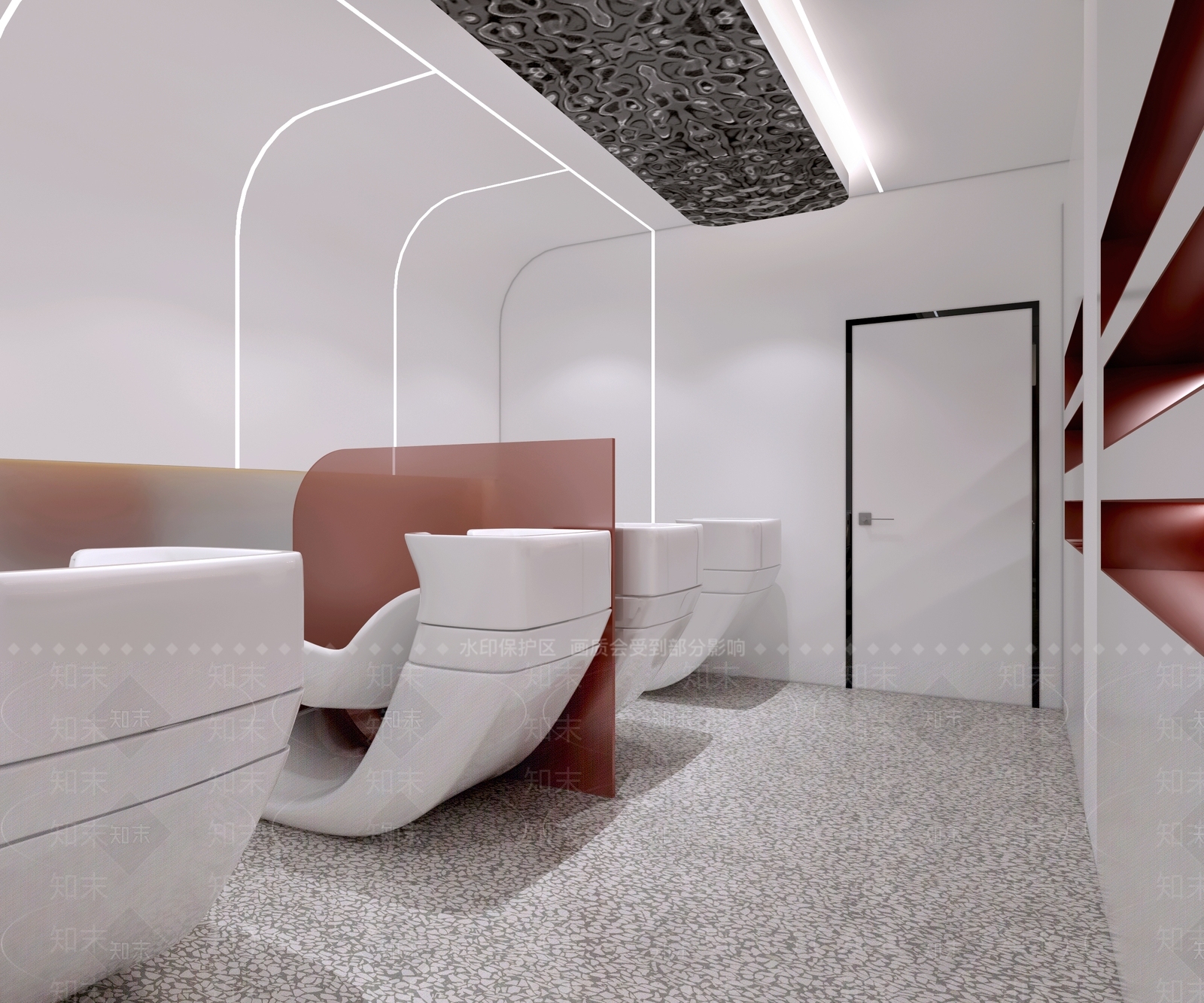 现代网红蓝色理发店3D模型下载【ID:994390593】