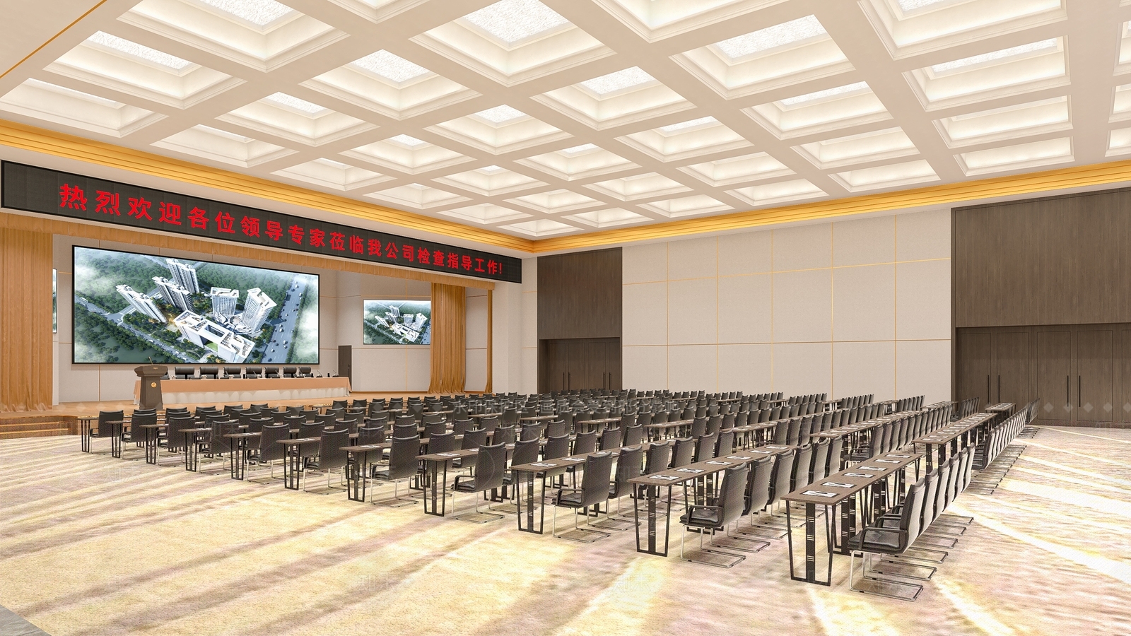 现代报告大厅SU模型下载【ID:994416460】
