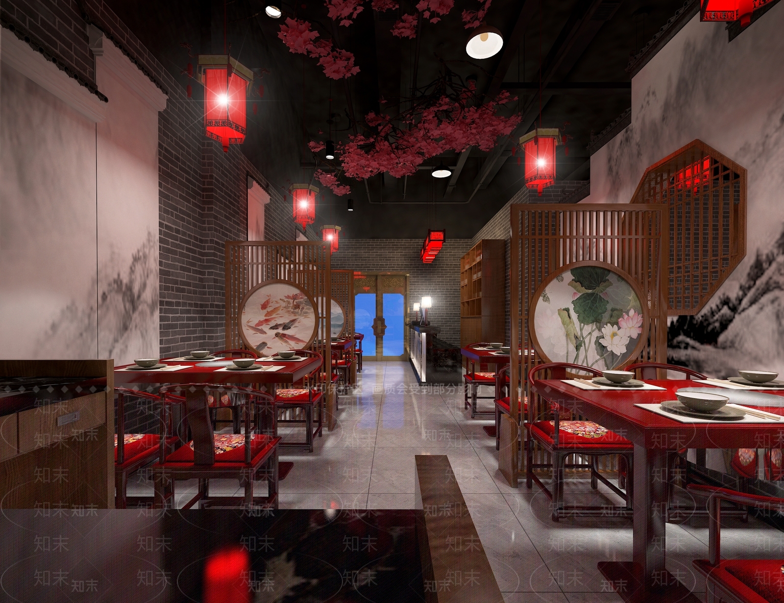新中式火锅店3D模型下载【ID:394418228】