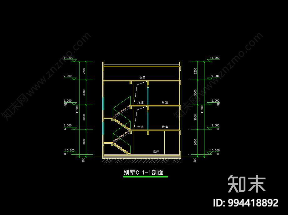 欧式古典别墅cad施工图下载【ID:994418892】