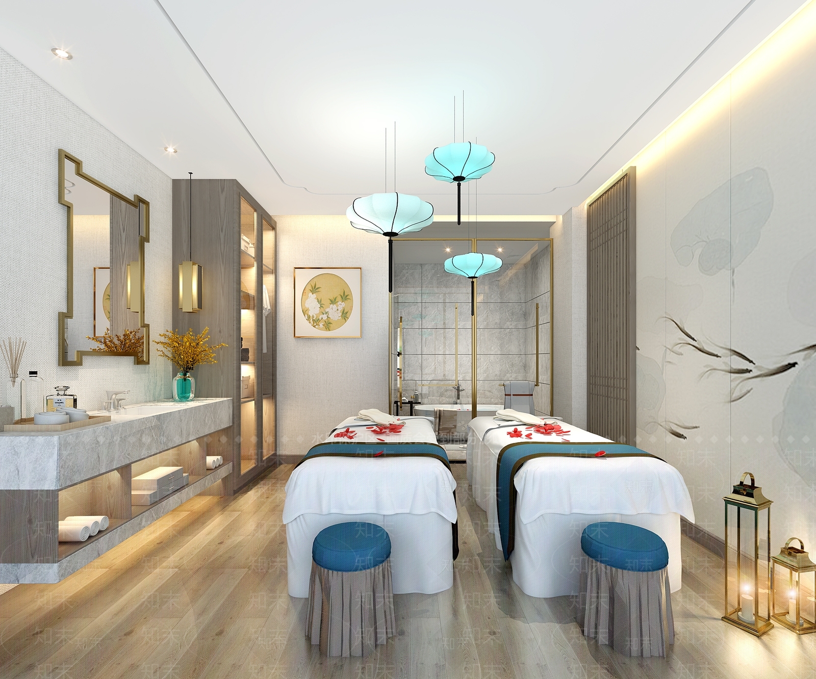 新中式足浴会所3D模型下载【ID:794451100】