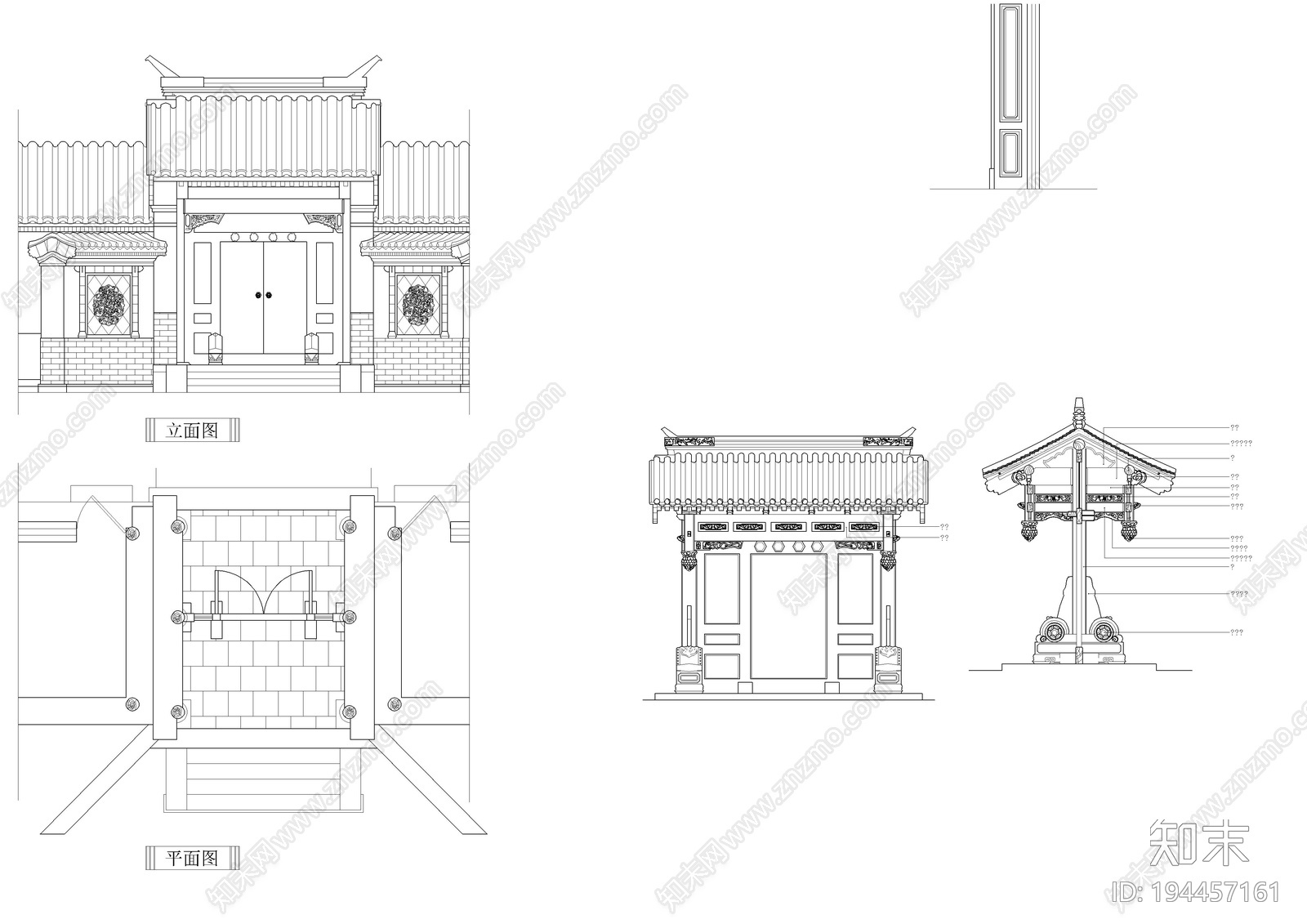 入口门施工图下载【ID:194457161】