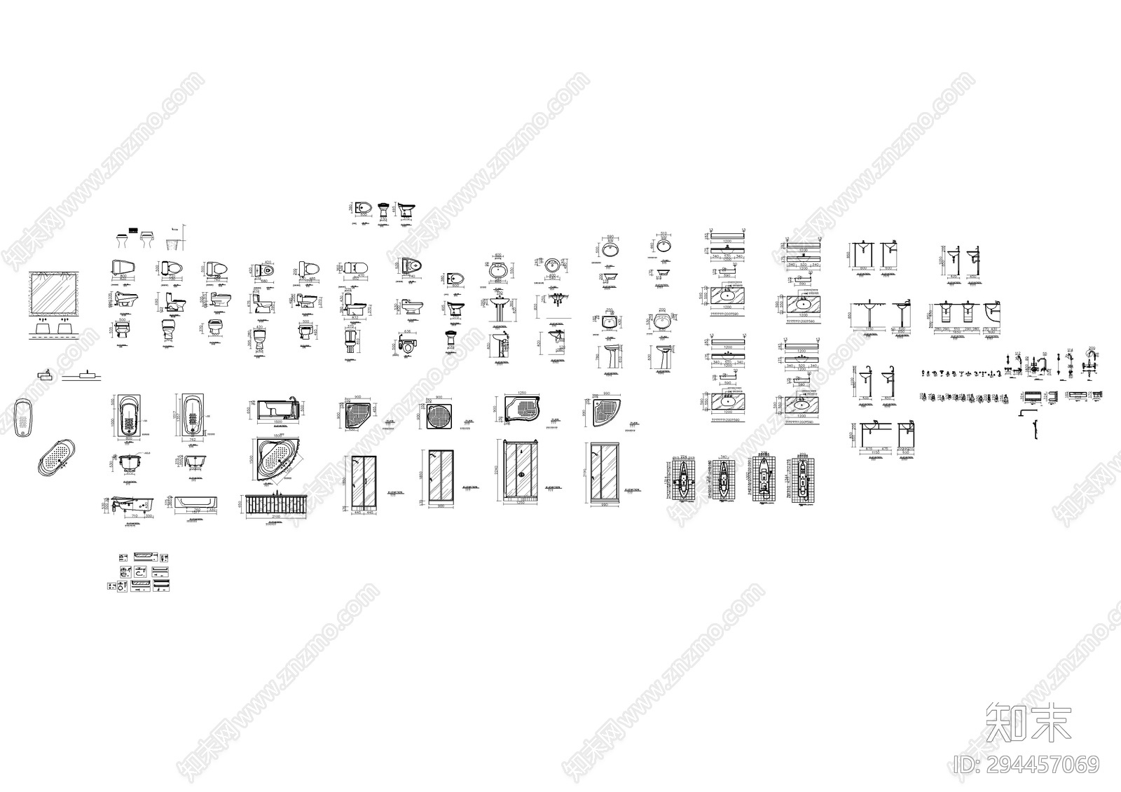 卫生间施工图下载【ID:294457069】