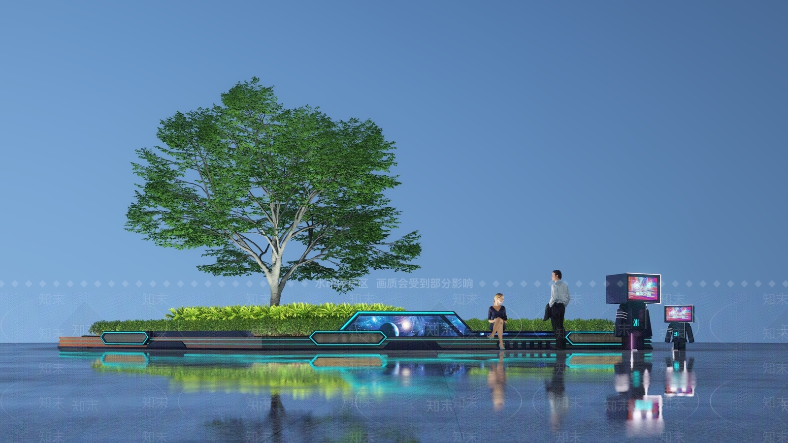 现代树池座椅SU模型下载【ID:794466700】