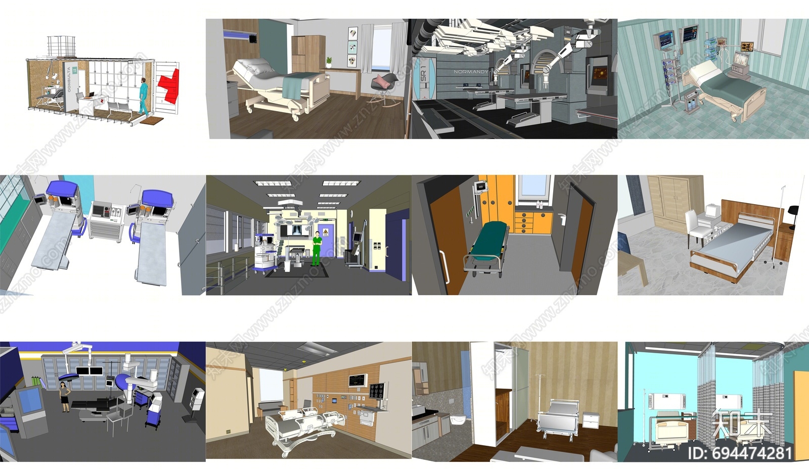 现代医院SU模型下载【ID:694474281】