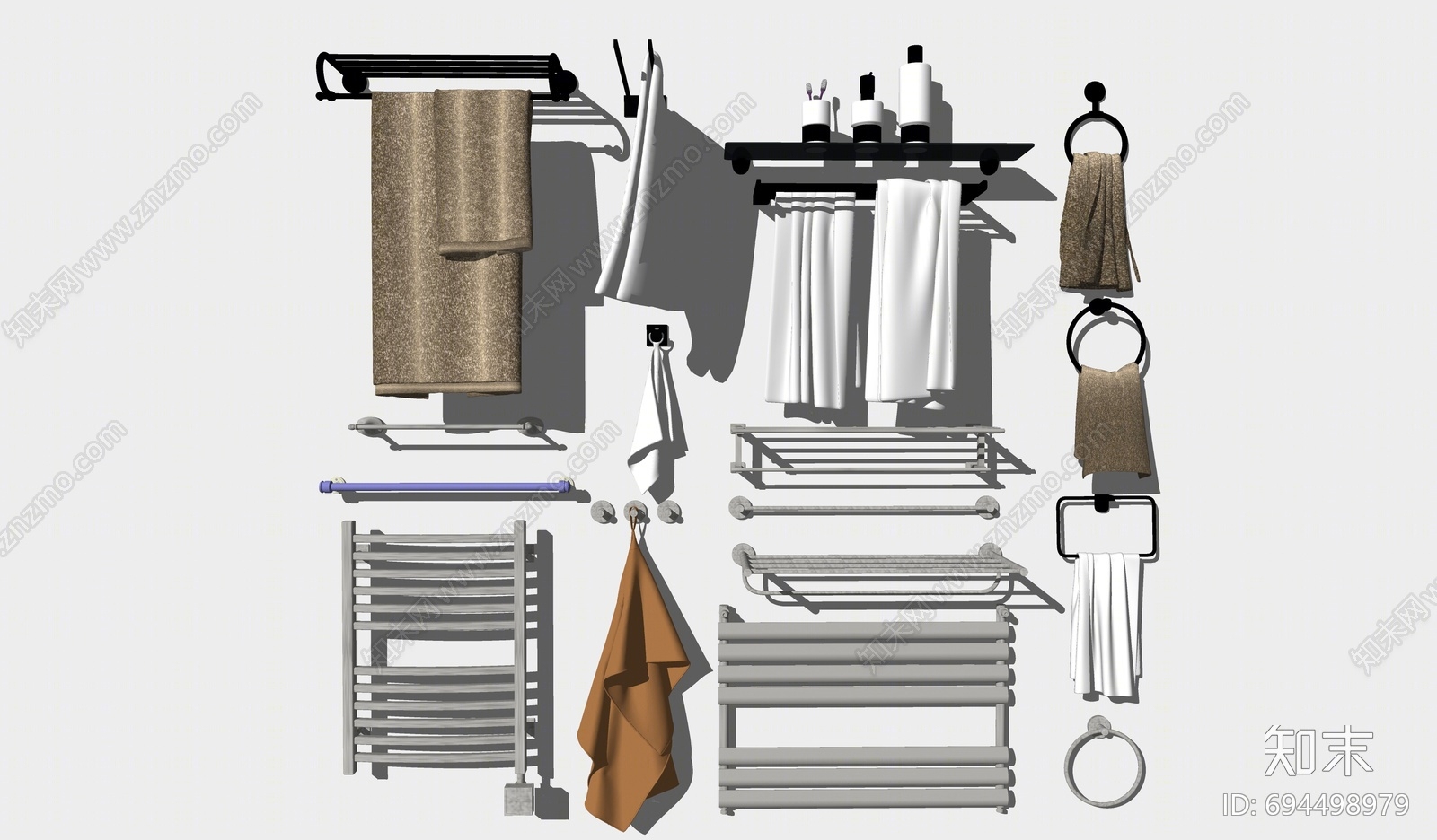 现代毛巾架SU模型下载【ID:694498979】