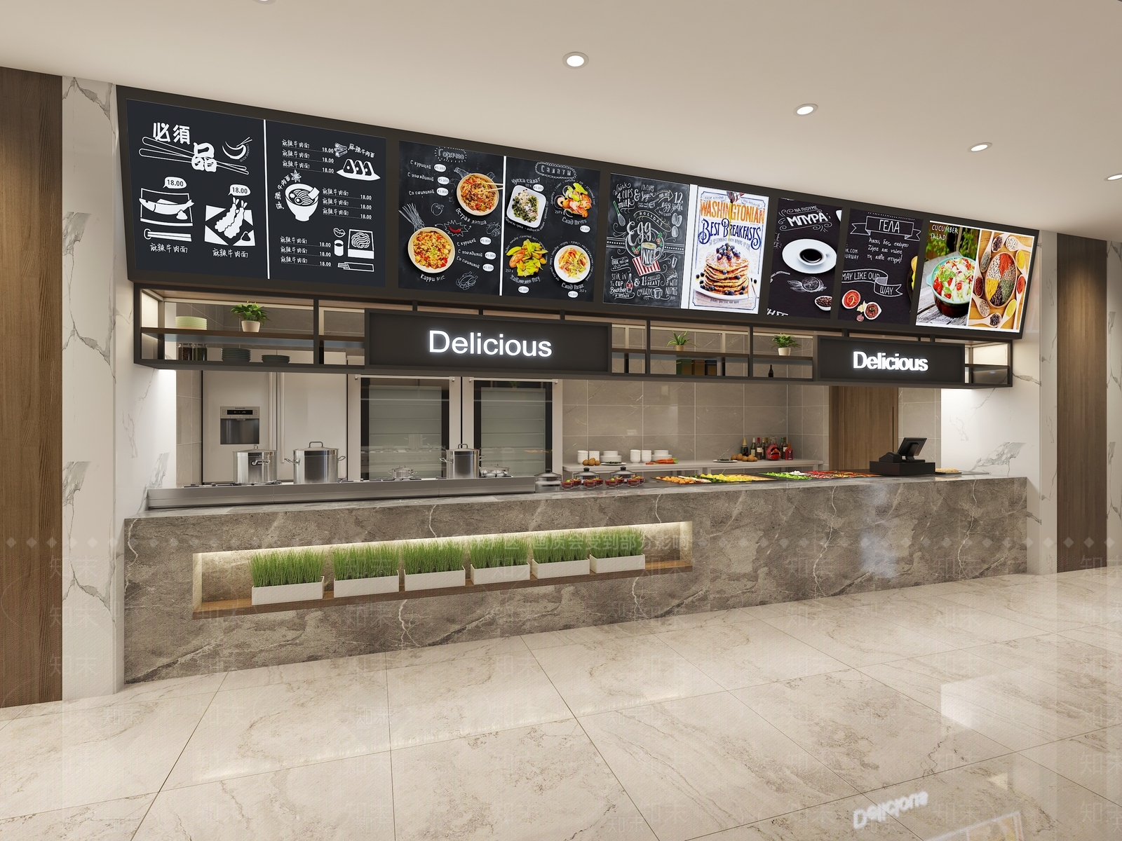 现代食堂3D模型下载【ID:794510719】