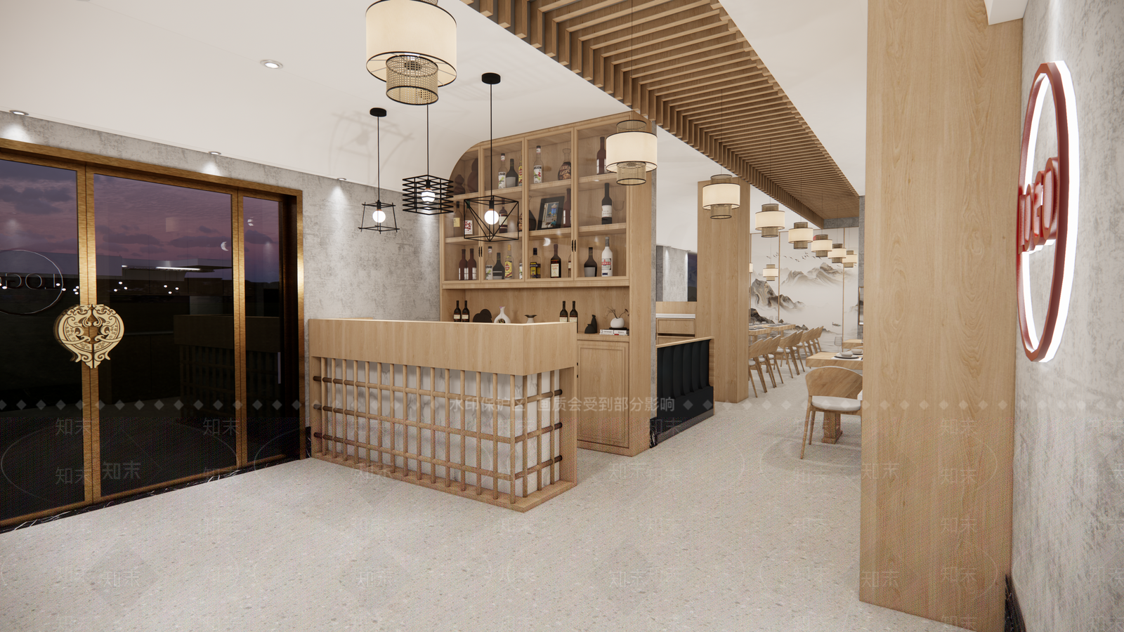 新中式餐厅SU模型下载【ID:994518048】