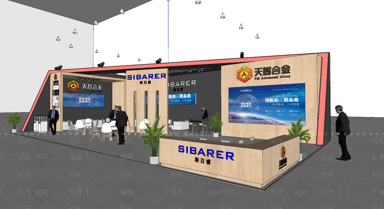 现代展厅SU模型下载【ID:294522925】
