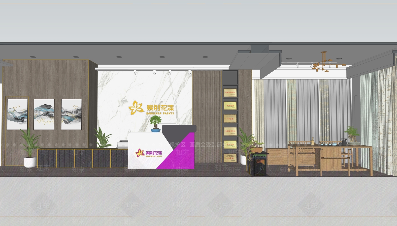 新中式展厅SU模型下载【ID:294532979】