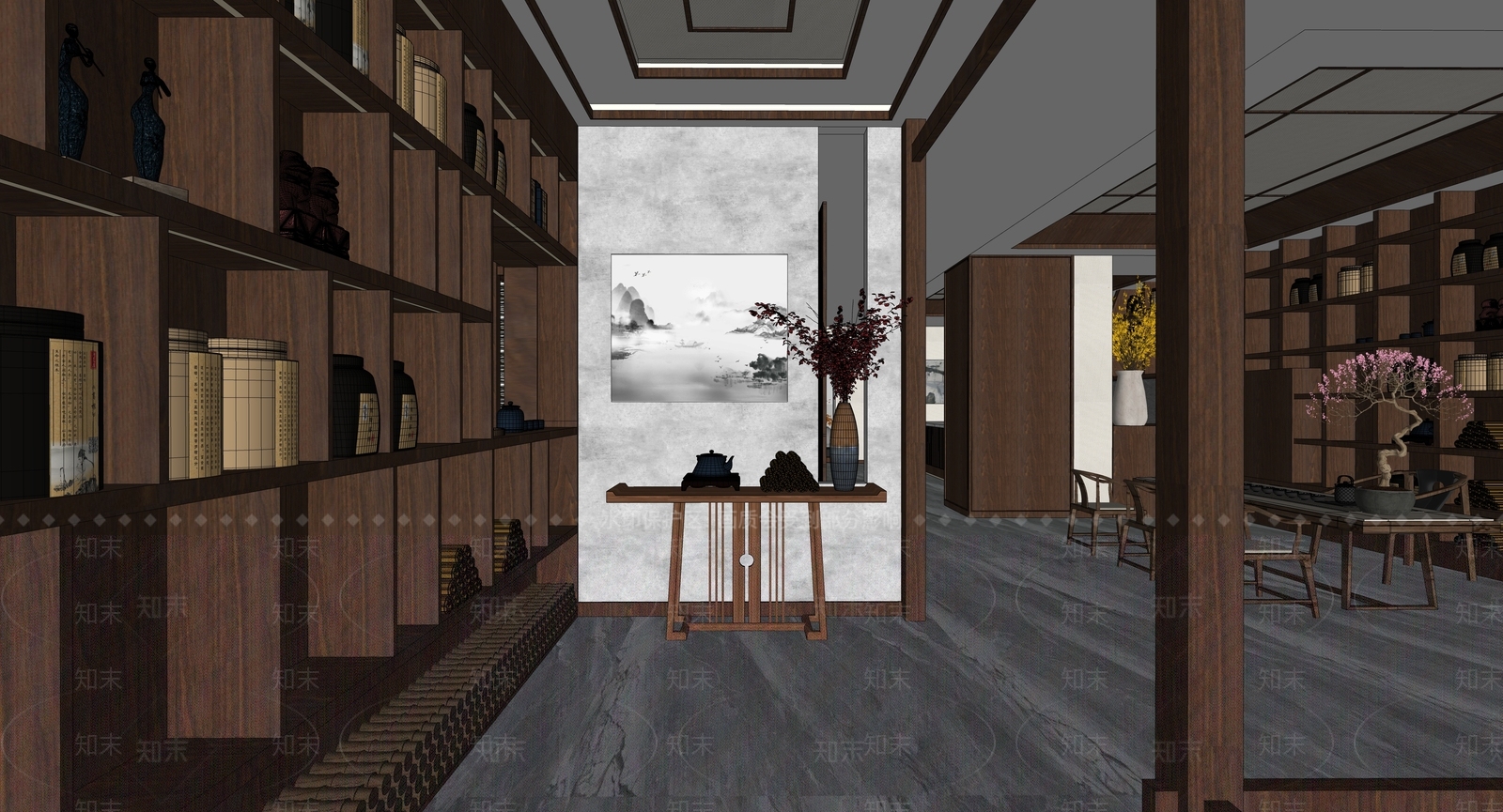 新中式茶馆SU模型下载【ID:394534231】
