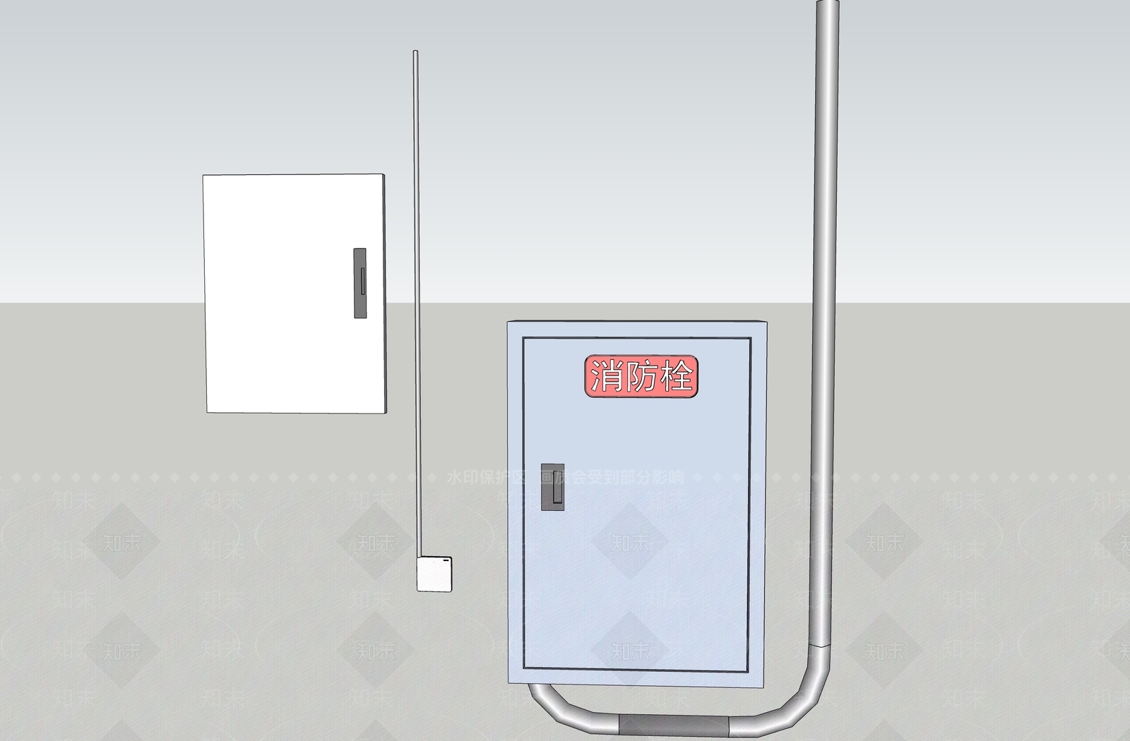 现代消防栓SU模型下载【ID:294545105】