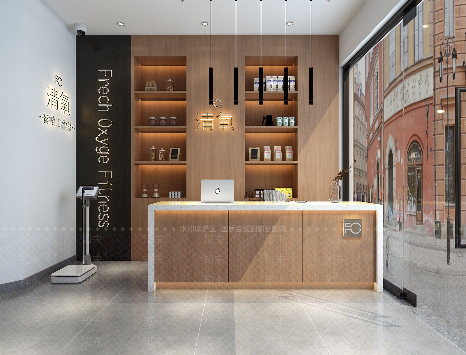 现代健身房前台3D模型下载【ID:394581722】