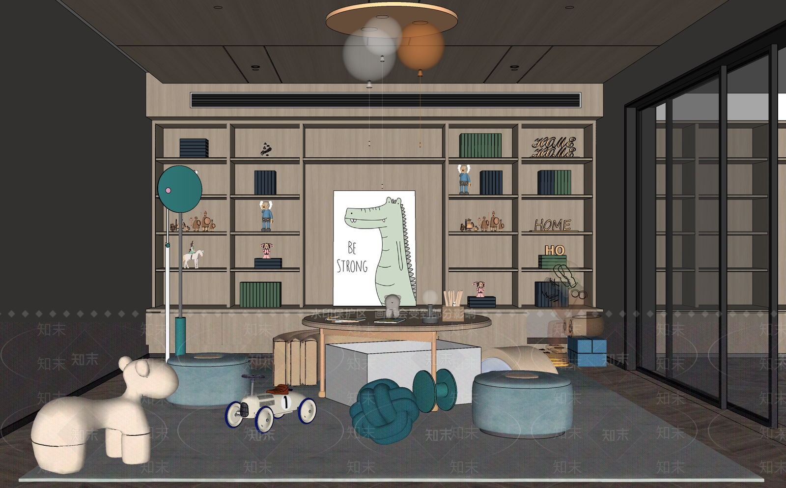 现代儿童玩具房SU模型下载【ID:494584686】