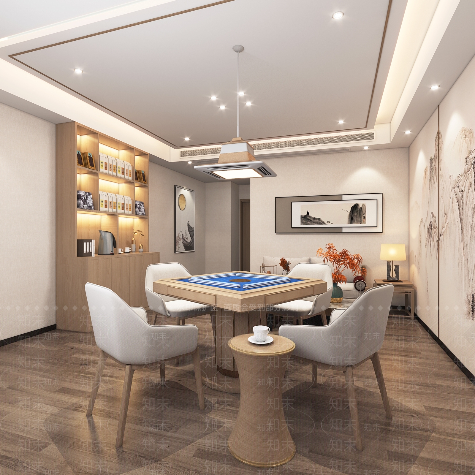现代麻将室3D模型下载【ID:994593929】