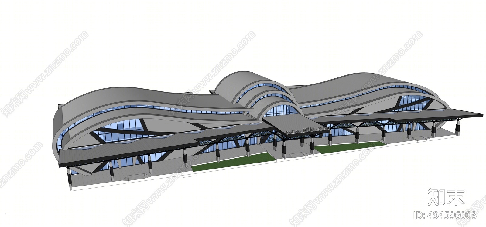 现代机场车站SU模型下载【ID:494596003】