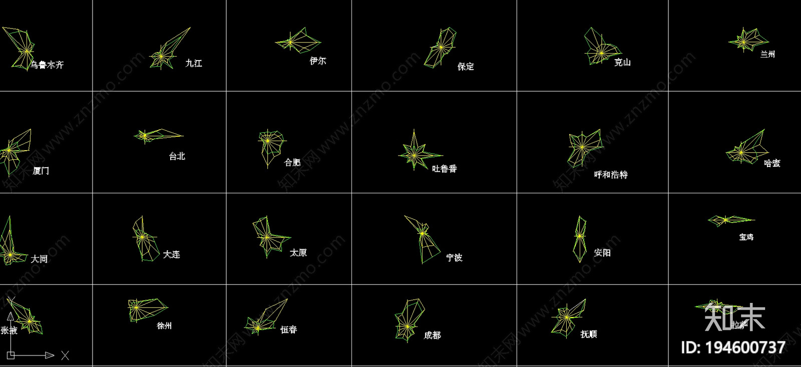 玫瑰图cad施工图下载【ID:194600737】
