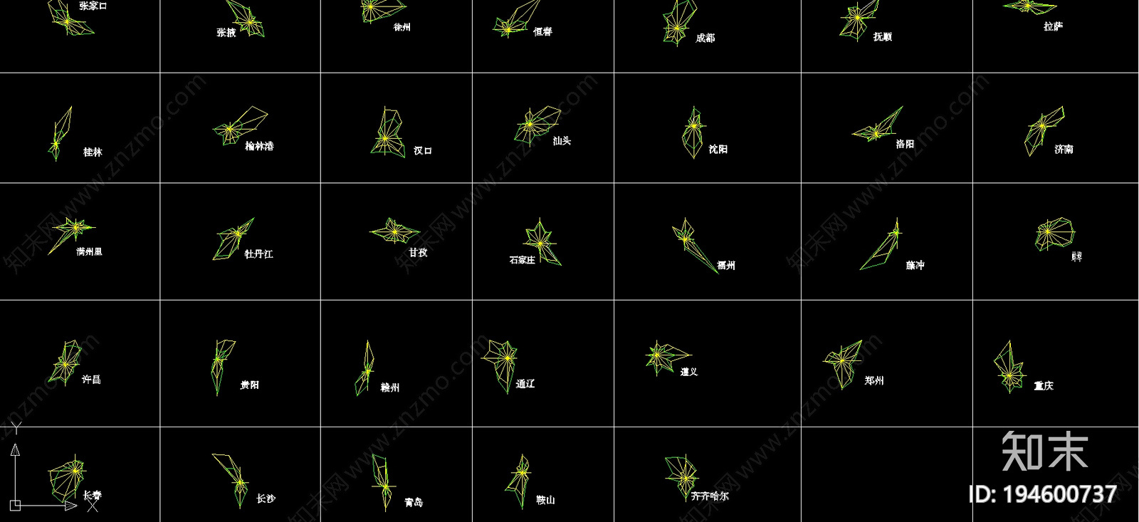 玫瑰图cad施工图下载【ID:194600737】
